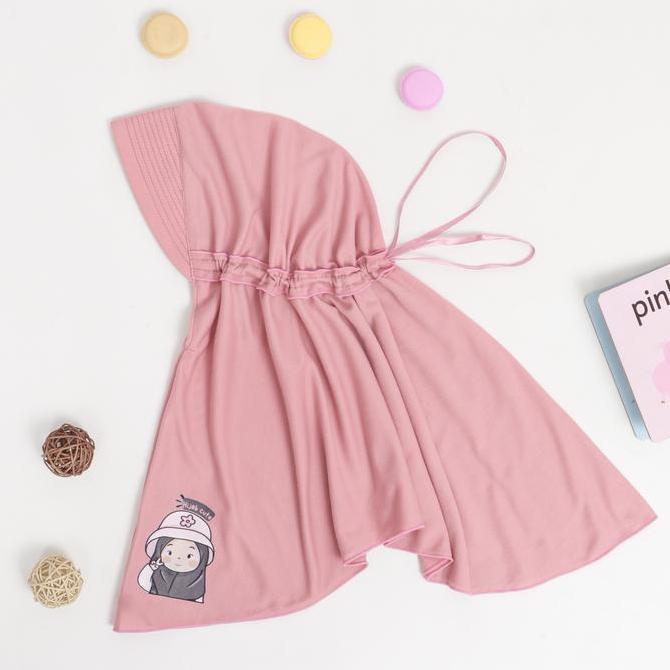 Keranjangstore1 - Jilbab Anak Instan Serut Bahan Kaos PE 2-9 tahun