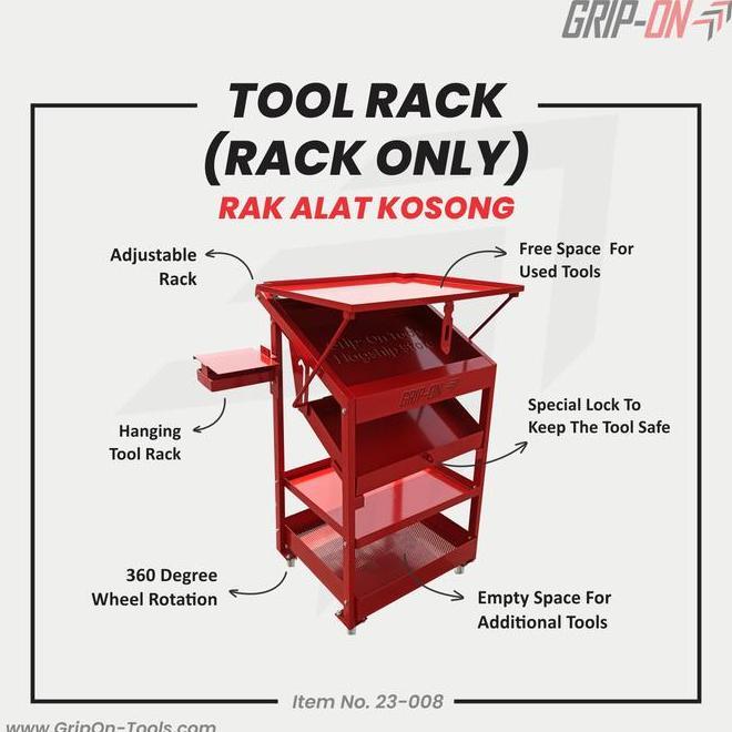 Grip-On Tool Rack Rak Alat Bengkel Rak Perkakas Toolrack Cart Storage