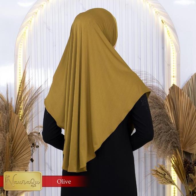 Hijab Bergo Aleesha NON PAD Panjang Muslim Kerudung Hitam Wanita Dewasa Renda Syari Daily Bergo jilb