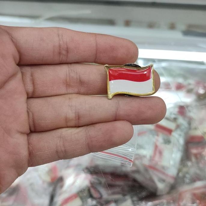 Promo pin bendera merah putih kibar magnet premium COD