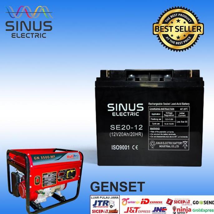Terlaris Aki Vrla 12V 20Ah Ups Genset Sepeda Listrik Solar Panel Baterai Genset