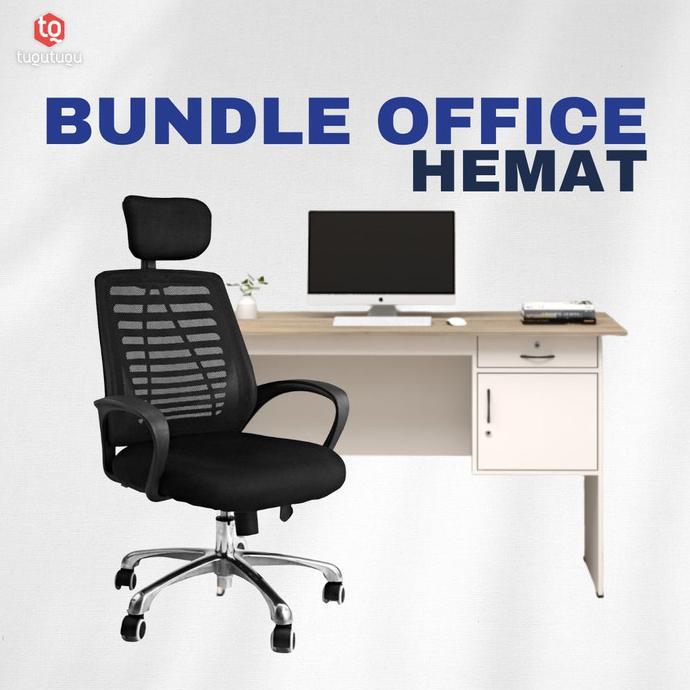 Terlaris Set 3 Meja Tulis / Meja Kerja / Meja Kantor + Kursi