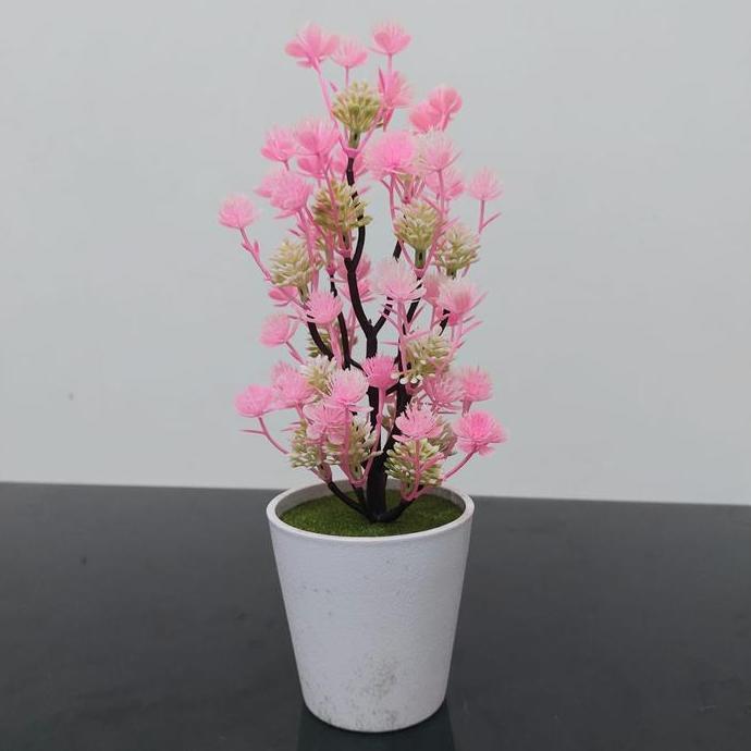 Promo Bunga Plastik Hias Pajangan pot Tanaman Dekorasi pohon Bonsai Seruni COD