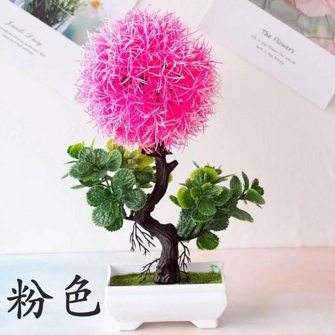 Promo Bunga Plastik Hias Pajangan Tanaman pot Dekorasi pohon Bonsai Matahari COD