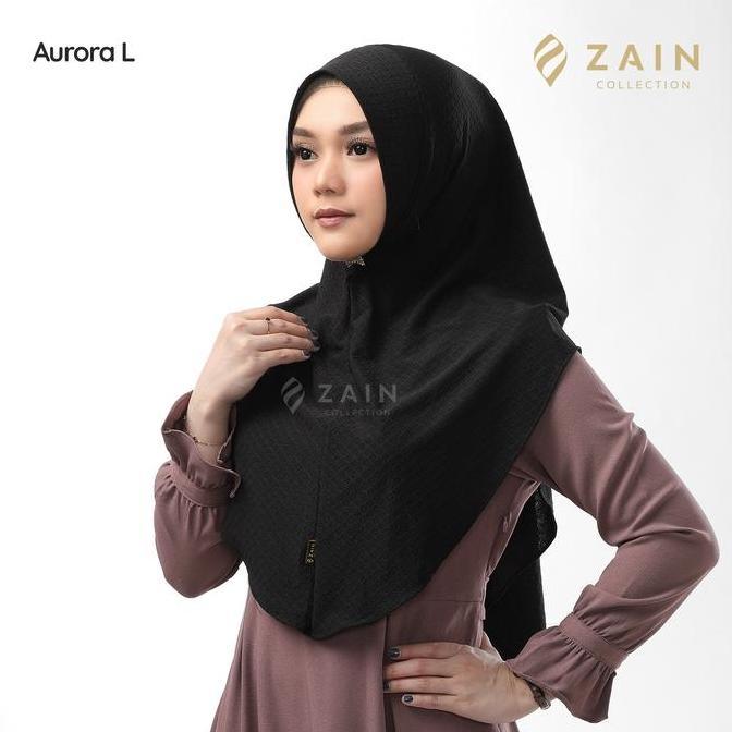 Hijab Motif Timbul Bergo Oval Aurora Size L Zain Collection