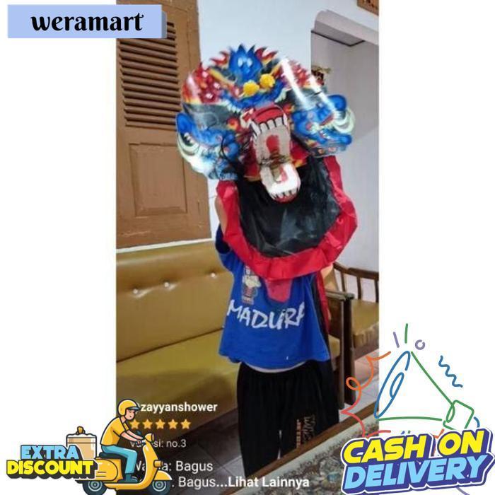 Barongan Anak Kayu Spons Caplokan Devil Reog Ponorogo Asli | Mainan Tradisional Jaranan Br 1114