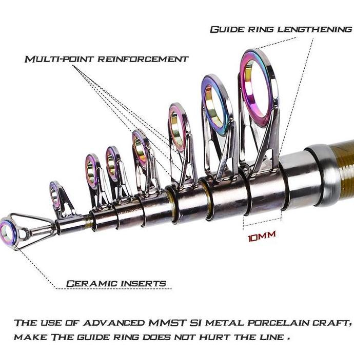 elimasanuk - sougayilang joran pancing carbon telescopic + reel + aksesori lengkap laut