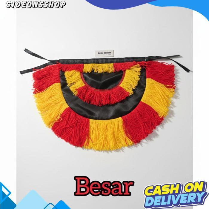 Embong Jaranan Reog Merah Kuning Rumbai Hias Kuda Lumping / Aksesoris Kostum Reog Ponorogo Handmade 