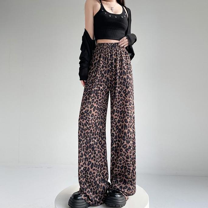 DB38 >> Miyeon CPG537 Celana Panjang Leopard Motif Macan Kulot Bahan Karet Rayon Stretch