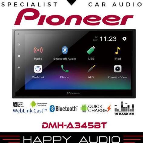 Head Unit Double Din PIONEER DMH-A345BT Bluetooth Mirroring Mobil