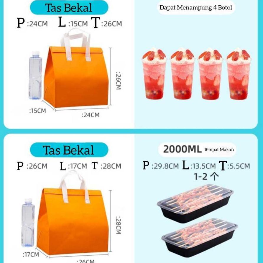 Bisa Cod Tas Thermal Cooler Bag / Cooler Bag Aluminium Foil Thermal / Tas Bekal Makanan Anti Air Tah