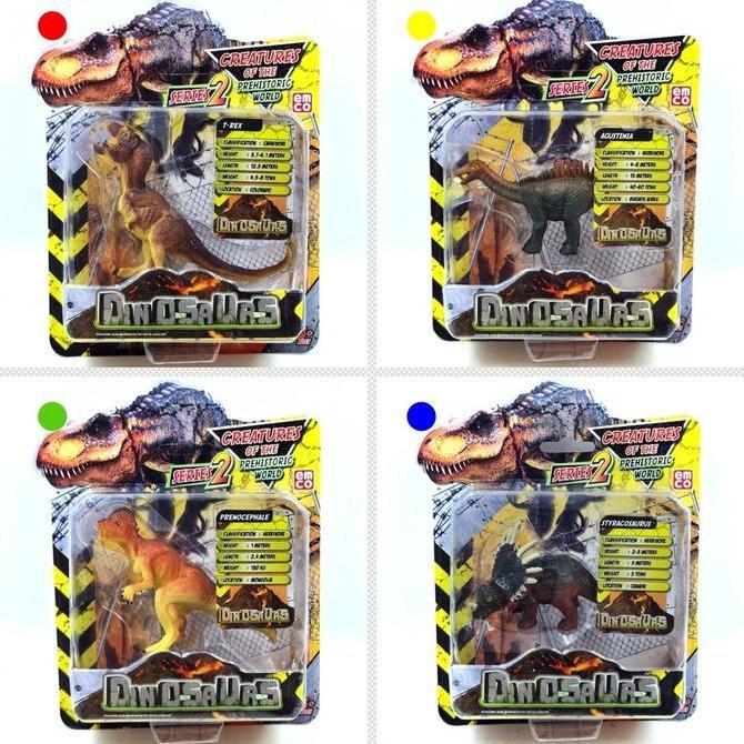 EMCO Figure Dinosaurus T-Rex-Agustinia-Prenochepale-Styracosaurus
