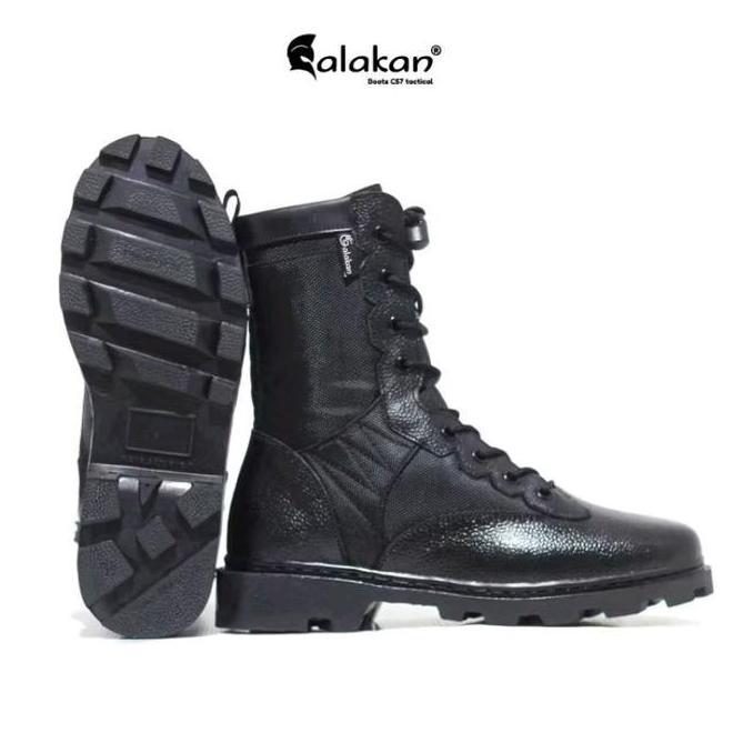 sepatu pdl boots TAKTICAL galaksi tali biasa kulit jeruk terbaru
