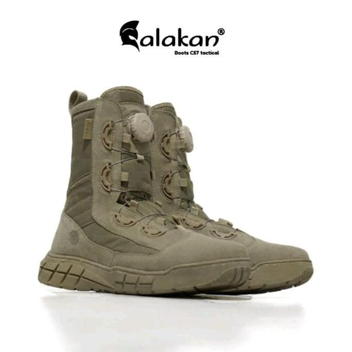 Sepatu PDL tactical cream jatah Polri / tni kemnham tali putar