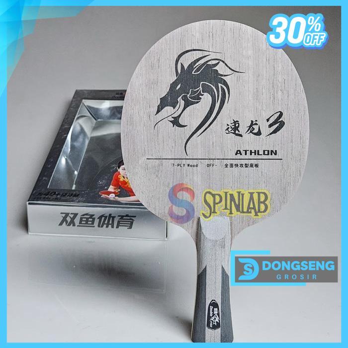 DOUBLE FISH ATHLON 3 | KAYU BLADE PINGPONG TENIS MEJA KUALITAS TERBAIK