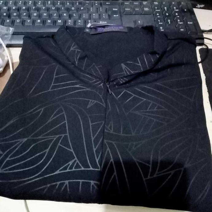 [Gamis hermosa] Gamis embos hermosa motif abstrak bahan yoris caltri warna hitam-gamis hitam umbrell