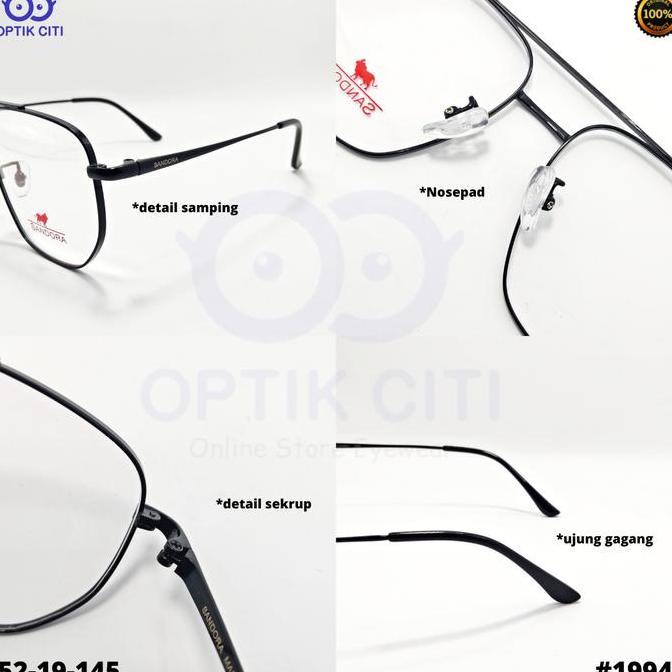 Frame Kacamata Pria Titanium Sandora Original 1994 Terlaris