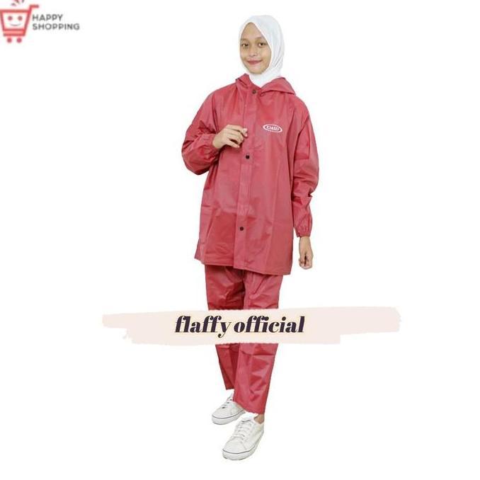 JAS HUJAN FLAFFY ,raincoat pria wanita dewasa bahan PVC 0,25 tebalal, elastis tidak rembes jashujan 