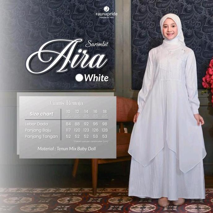 AIRA WHITE Sarimbit Raunapride Lebaran  Couple Keluarga I Baju Putih Couplean Keluarga  Muslim Remaj