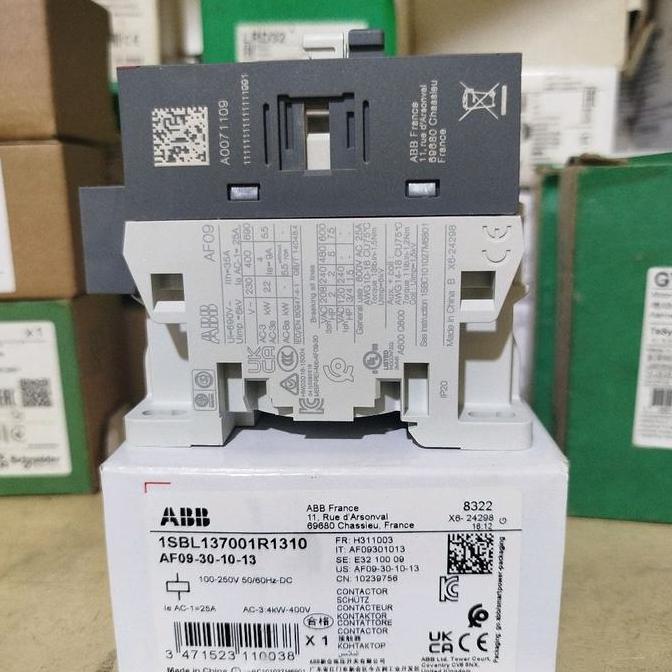 Murah kontaktor ABB AF09-30-10-13 25A 4KW 100-250V AC/DC 1NO 1SBL137001R1310 Non COD