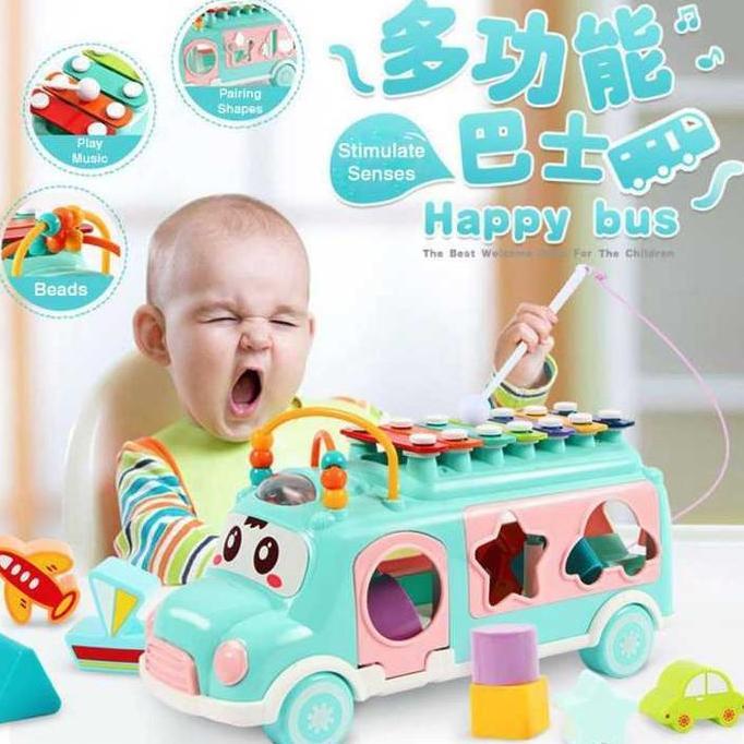 Mainan Edukasi Anak Xylophone Musik Bus