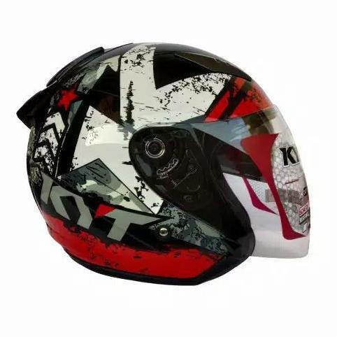 KYT GALAXY SLIDE SERI 05 BLACK RED DOUBLE VISOR ORIGINAL KYT