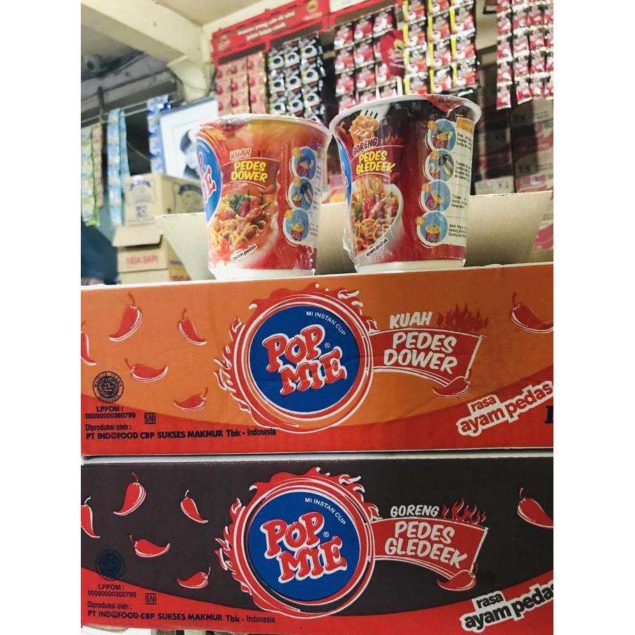 Pop Mie Goreng Pedes Gledek / Pop Mie Kuah Pedes Dower 1Dus Isi 12
