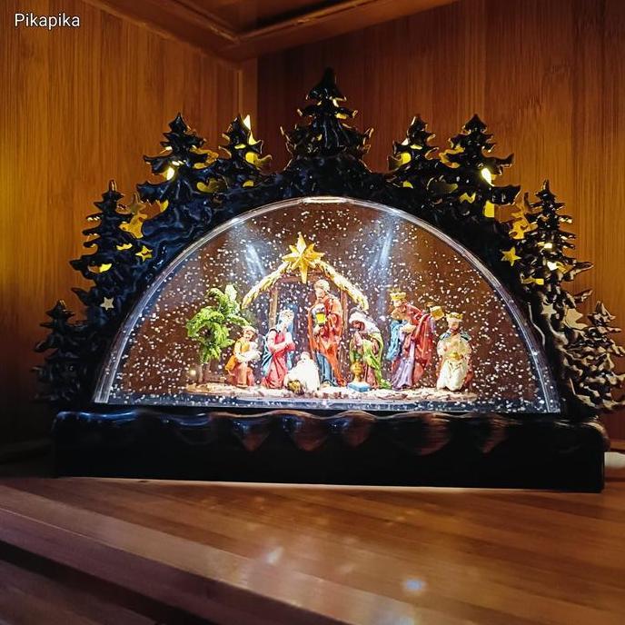 Premium Dekorasi Natal Snowglobe Lampu Musik / Christmas Gift / Music Box / Snow Globe
