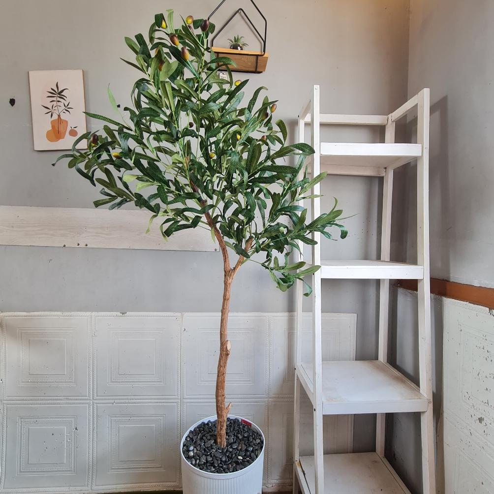 Tanaman Hias Artificial Besar Pohon Zaitun Plastik Pot Nordic