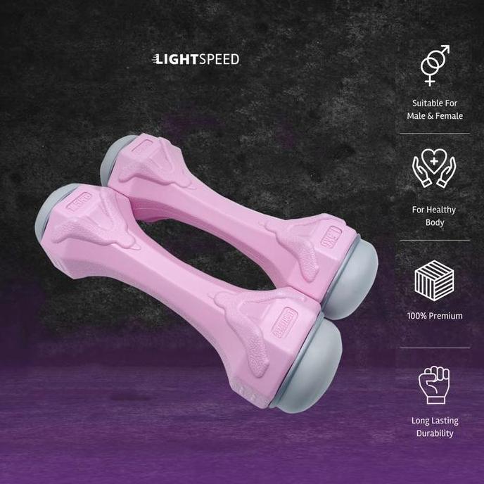 LIGHTSPEED Dumbell 5Kg, 3Kg, Dan 1,5Kg / Barbel Mini / Barbel Wanita