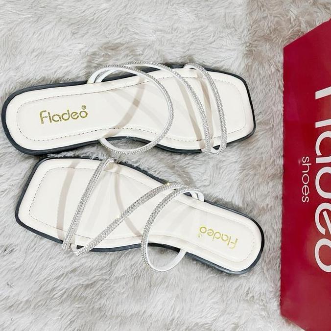 Fladeo Sandal Wanita  Flat  Rose Kemilau Tali Cantik Elegant Cocok Untuk Daily Formal Non Formal Sho