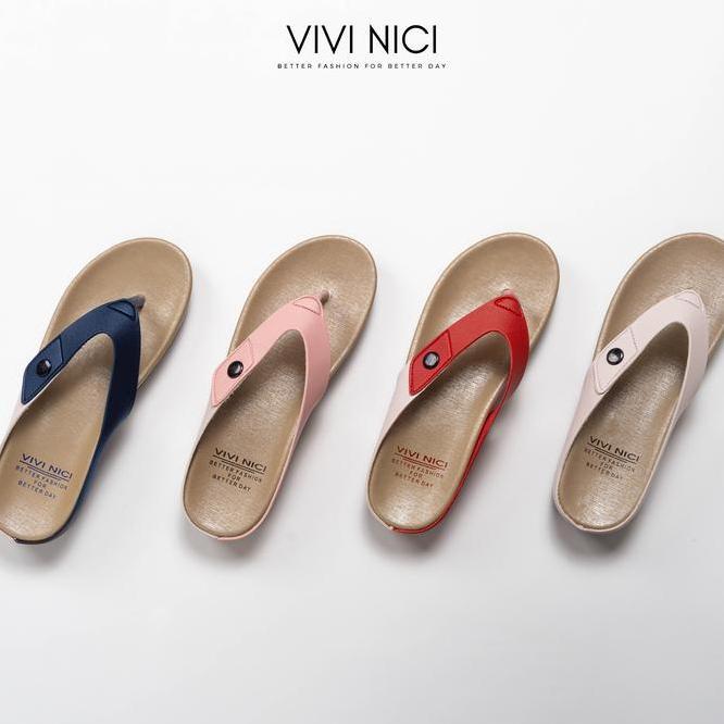 Vivi Nici - Osaki Sandal Jepit Wanita Merah Sandal Teplek Wanita Sendal Cewek Karet