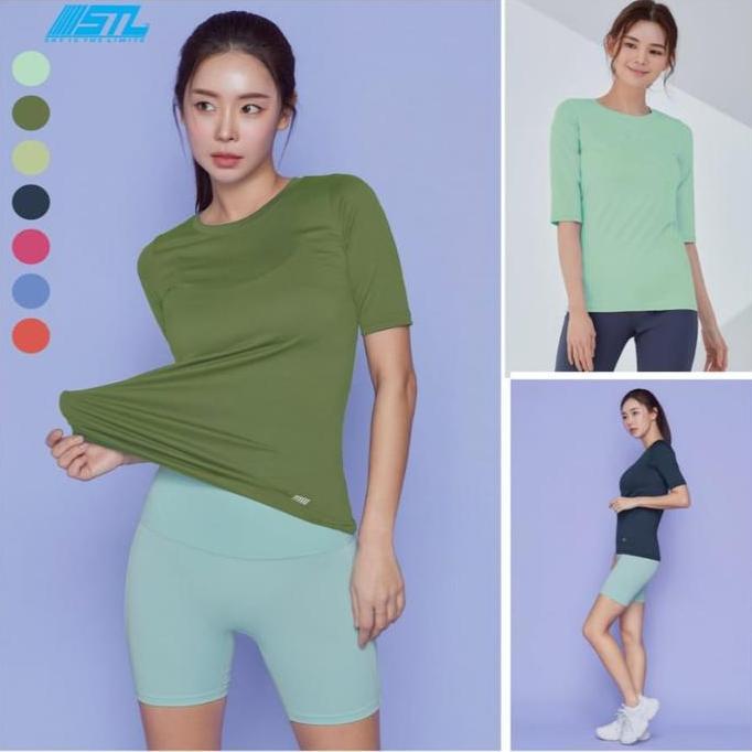 DR242 - Kaos olahraga wanita basic stretch STL Sport