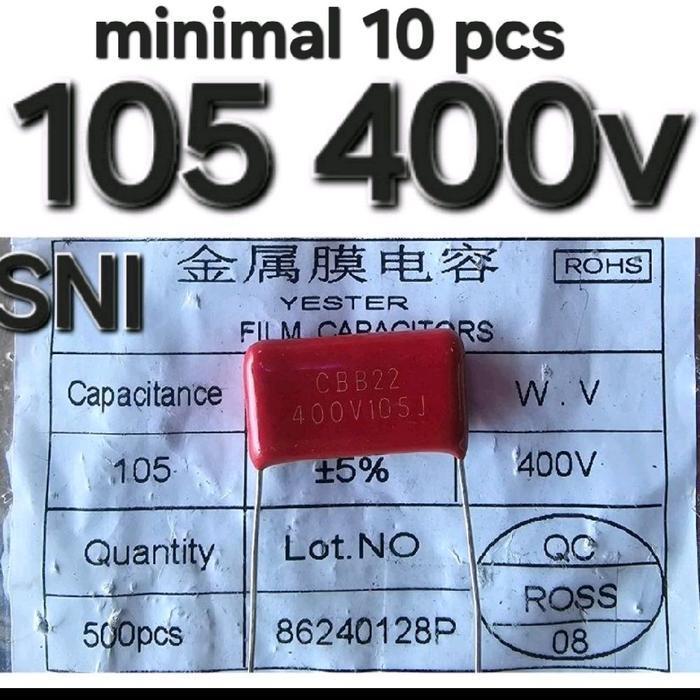 kapasitor capasitor 105 105j 1uf 400v 450v cbb22 cl21 105j400v tinggi 400v105j 450v105j 105j 105k 1 