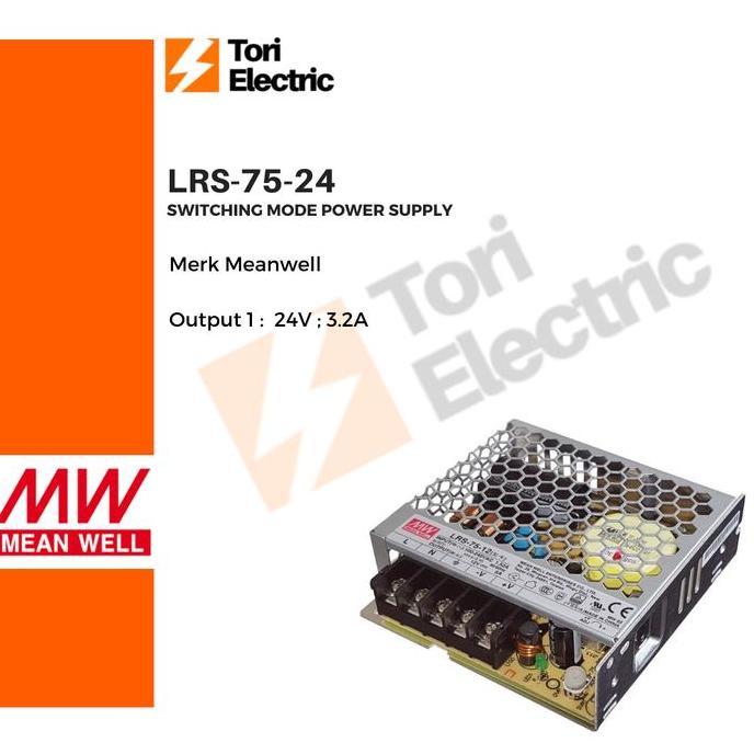 Miliki Power Supply Meanwell Lrs-75-24 Lrs 75 24 Lrs75 24 Lrs7524