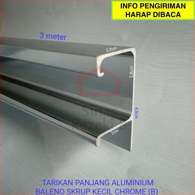 Tarikan Panjang Aluminium Profil Edging Lemari Lis Frame Handle GP 30 GOL