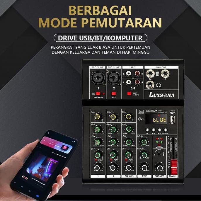 Audio mixer /Mixer 4 channel / KP4 Professional mixer mini/ Amplifier Bluetooth Mini mixer ashlley 6