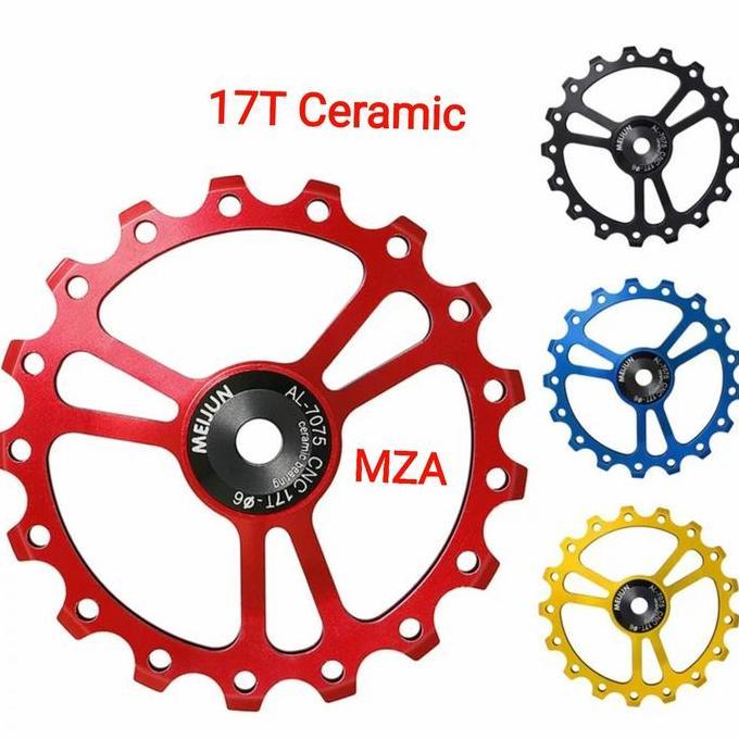 Promo Meijun Pulley 17T Ceramic Bearing Pulley RD Sepeda Ceramic Oversize COD
