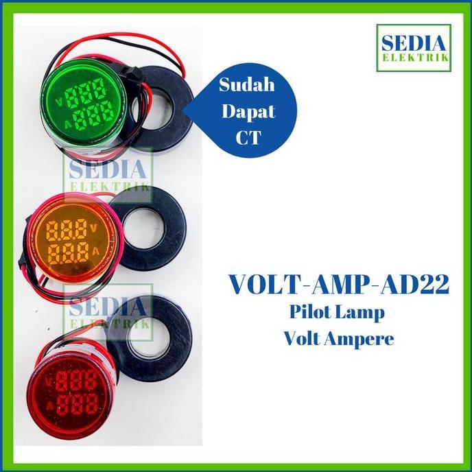 Pilot Lamp LED Ampere Volt Meter Indikator Digital