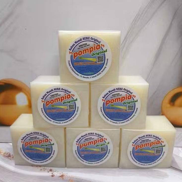 SABUN POMPIA KOTAK ORI BPOM PER 6PCS, SERE POMPIA, SABUN SERE, SABUN MANDI SERE, POMPIA SERE,