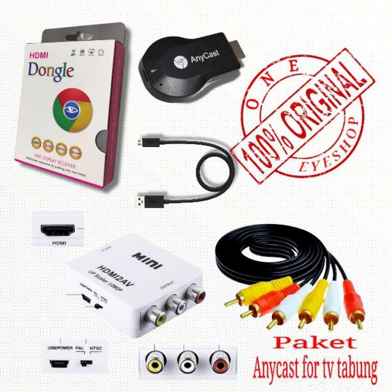 SATU PAKET ANYCAST DONGLE UNTUK  TV TABUNG WIRELES