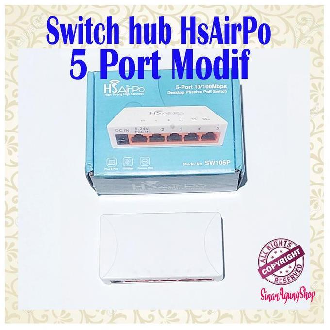 Switch hub 5 Port Modif PoE hsairpo