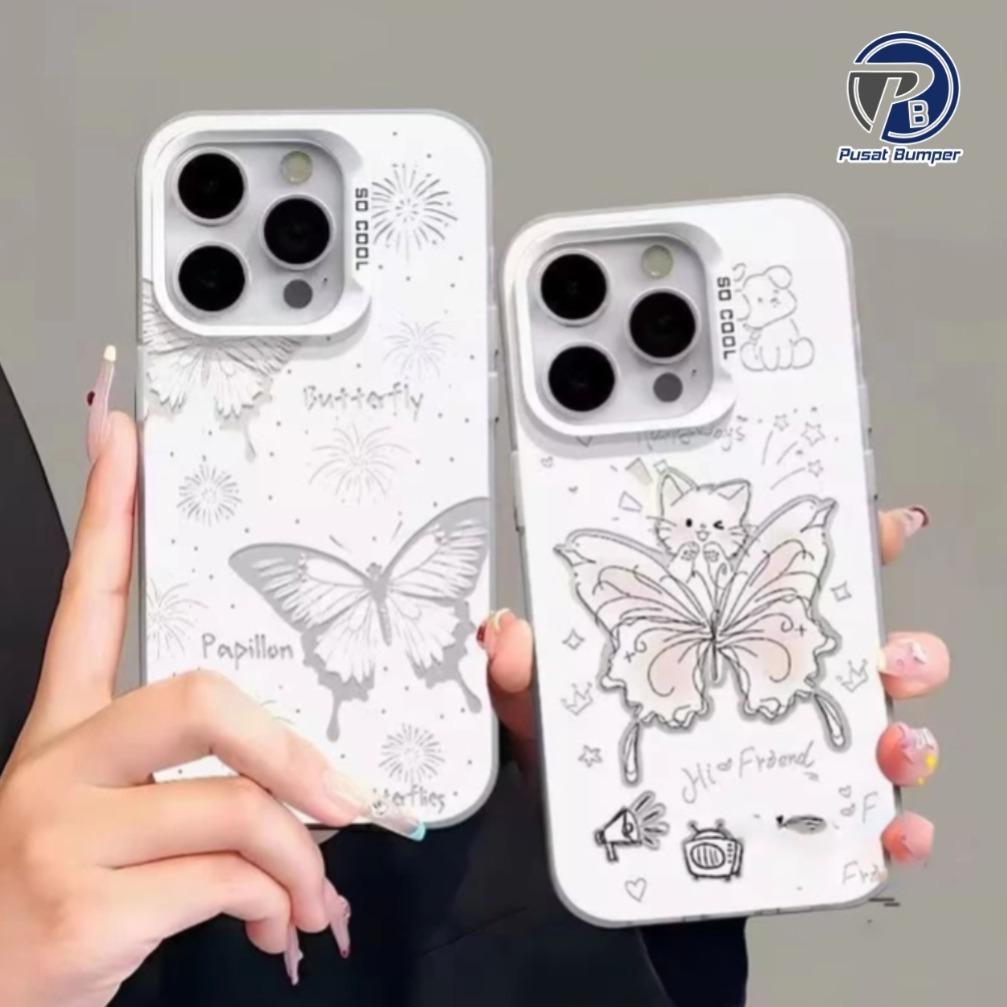 Artamoromart - Ss961 Premium Matte Hard Casing Hp Butterfly Hologram Compatible For Samsung A02S A03