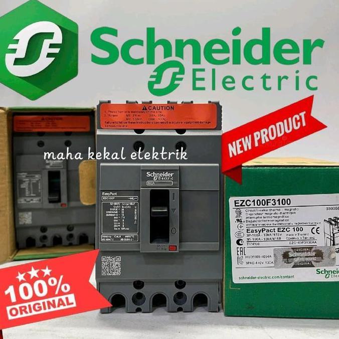 Promo mccb Schneider new original ezc100f 100A 3phase/breaker MCcb Schneider 100A mccb breaker schne