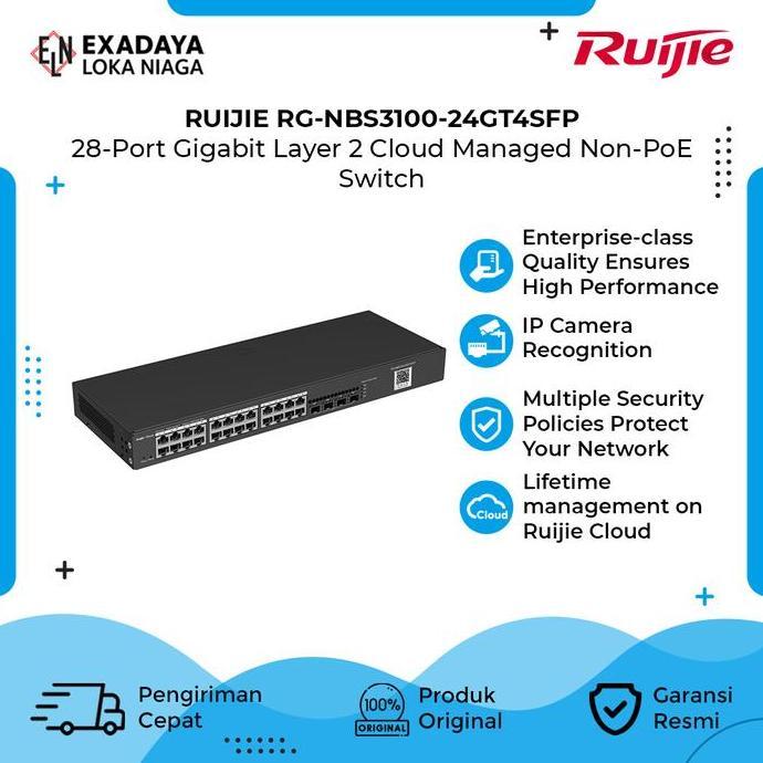 Ruijie RG-NBS3100-24GT4SFP , 24 Port Gigabit + 4 SFP L2 Managed Switch