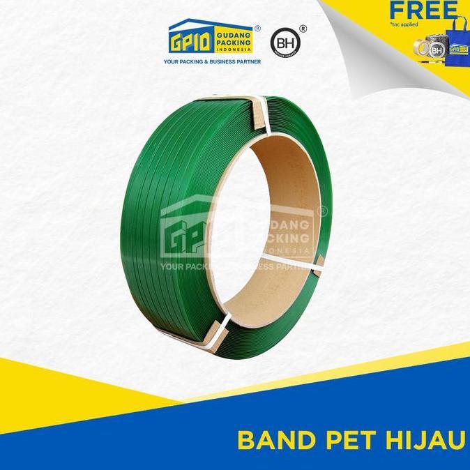Tali Strapping Band Polyester Pet (Warna Hijau / Hitam) 20Kg