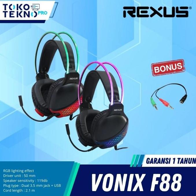 ranjedimans - rexus f88 / f-88 gaming headset vonix rgb free splitter