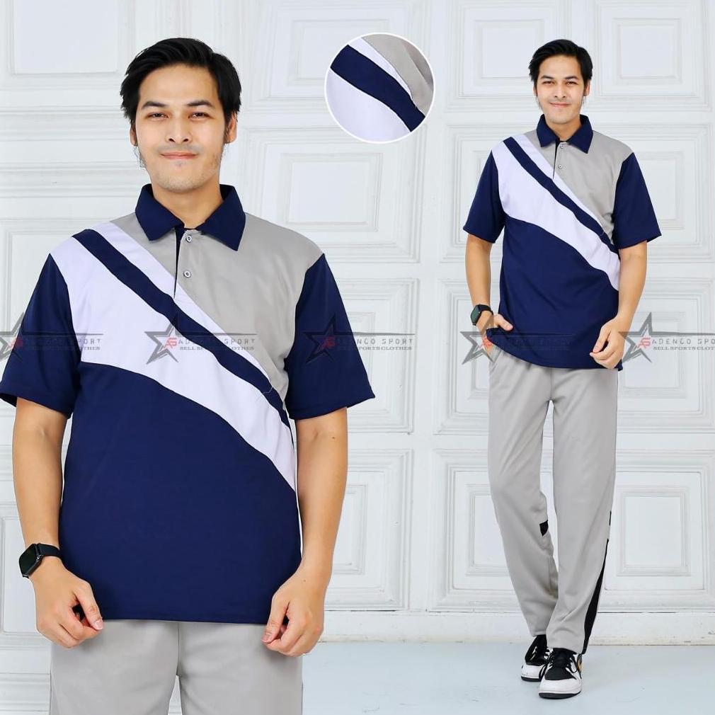 Sport baju olahraga pria lengan pendek set training senam / setelan kaos training olahraga senam Pak