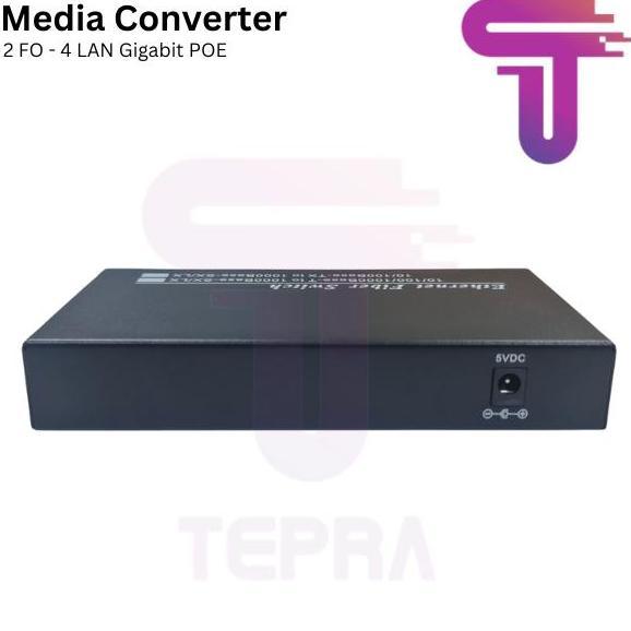 Media Converter Ethernet Fiber Switch FO 2 SC 4 LAN POE Gigabit Switch