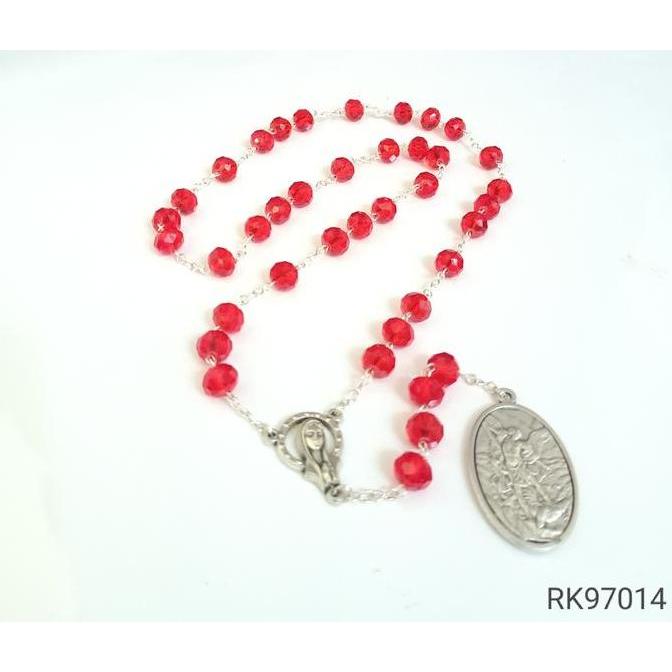 Kaplet Doa St Mikael Kristal 10mm Italy Devosi Katolik St Michael